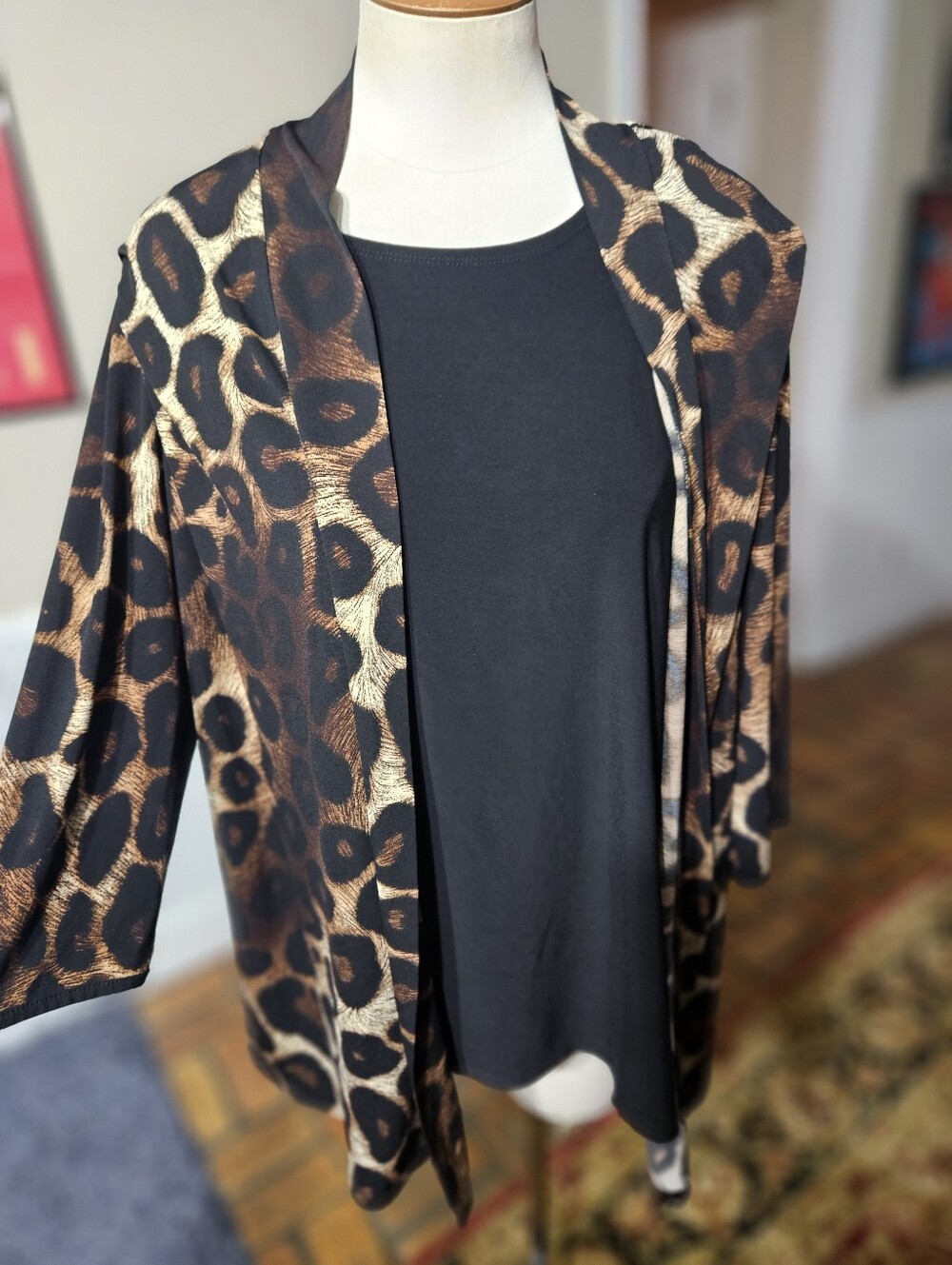 Liz McCoy Leopard Print Top 2X